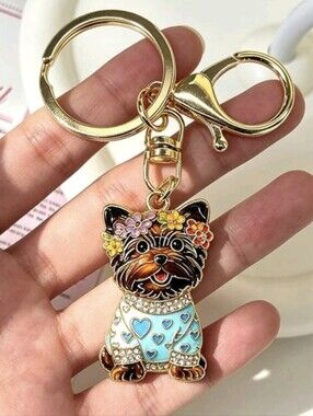 Yorkie Dog Yorkshire Terrier Bag Charm/ Keychain NEW